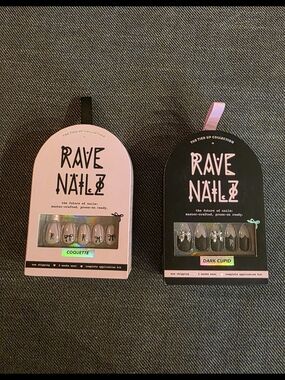 Rave Nailz - Press On Nail Kit Duo Pink & Black